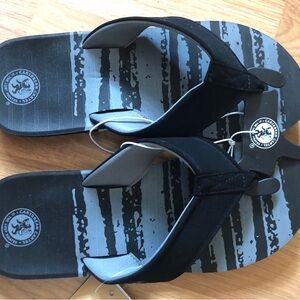 Men's Black and Gray Flip Flops